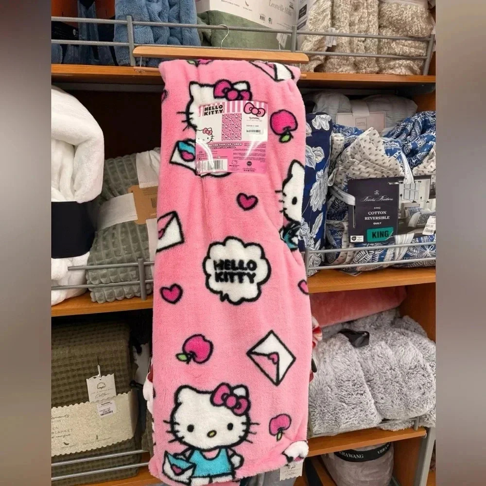 Hello Kitty Apple Letter Pink Blanket Throw Super soft - Picture 1 of 1